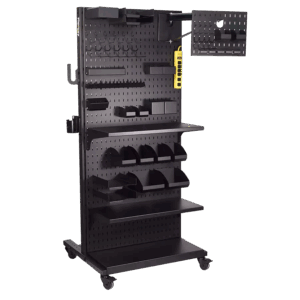 Tablero de herramientas móvil de 4 paneles con kit de accesorios de 71 piezas
