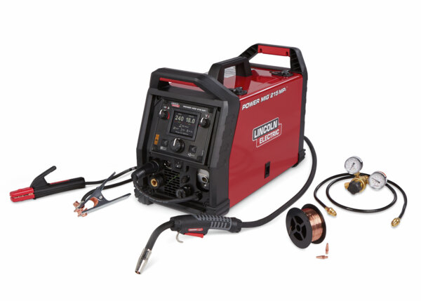 La Power MIG 215 MPi K4876-1 de Lincoln Electric es una soldadora multiproceso portátil (MIG, TIG, Stick, Flux-Cored) con voltaje dual, ideal para talleres, fabricación metálica y mantenimiento industrial.