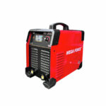 Panel frontal de la Lincoln Mega Force 300iD – pantalla LCD, control de amperaje, funciones Hot-Start y Arc-Force